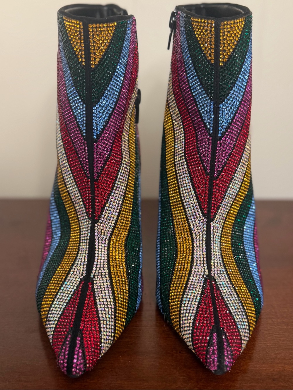 INC International Concepts Reisa2 Rainbow Rhinestone Ankle Booties 6 NWOT - Picture 3 of 11